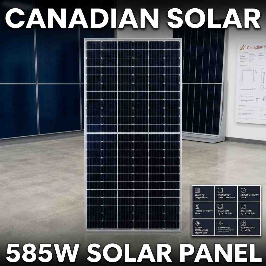 Canadian Solar 585W N-Type TOPCon Bifacial Double Glass Solar Panel