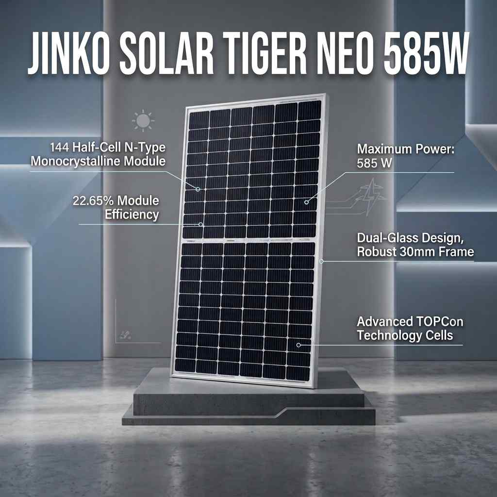 Jinko Solar 585W Tiger Neo N-Type TOPCon Solar Panel