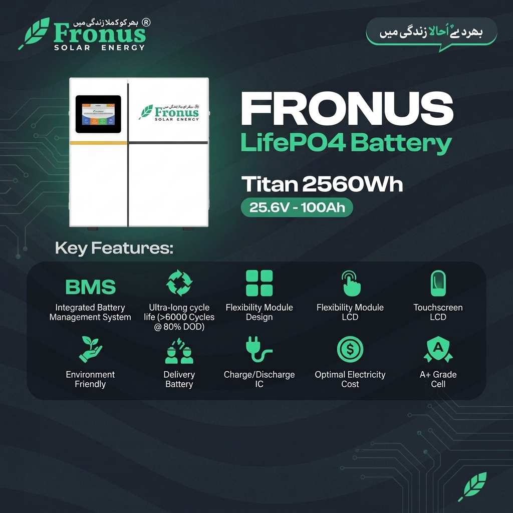 Fronus Titan 25.6V 100Ah LiFePO4 Lithium Battery
