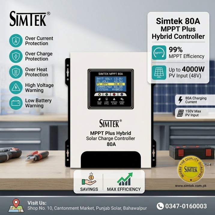 Simtek Hybrid MPPT Solar Charge 80A Controller