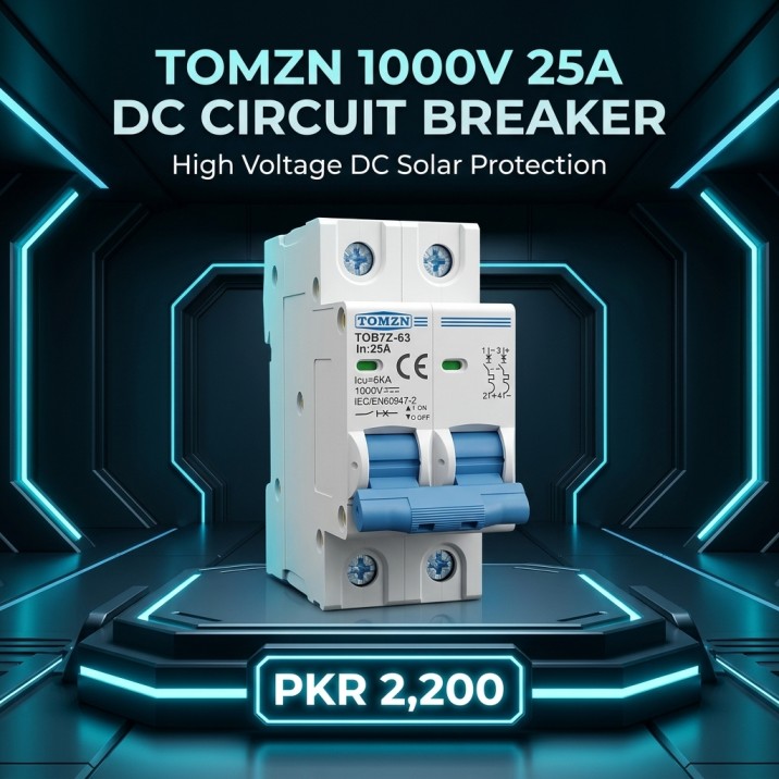 TOMZN 2-Pole 25A 1000V DC Circuit Breaker (TOB7Z-63) – Solar PV Protection
