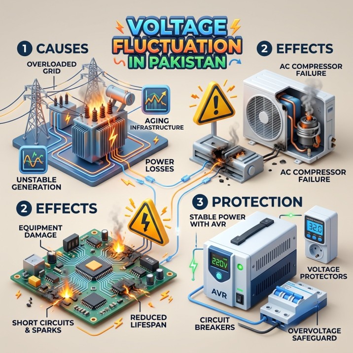 Voltage Fluctuation in Pakistan – Causes, Effects & Protection Methods