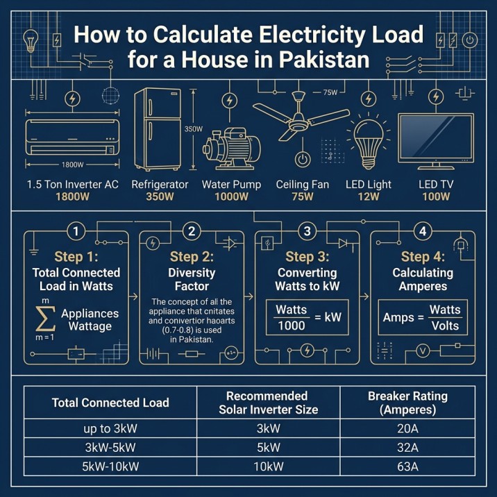 How to Calculate Electricity Load for a House in Pakistan 2026