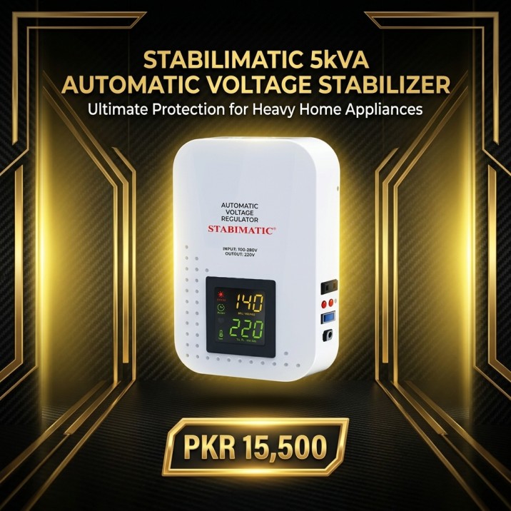 Stabimatic 5kVA Automatic Voltage Regulator – 5000VA Wall-Mount Voltage Stabilizer