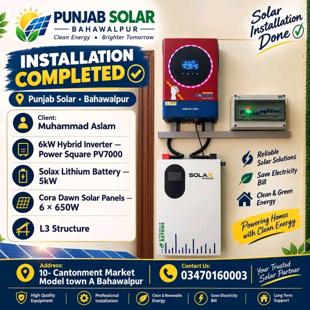 Mr. Aslam – 6kW Solar System
